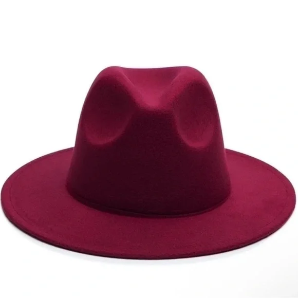 Accessories | Elegant Burgundy Womens Fedora Hat | Poshmark display picture 1
